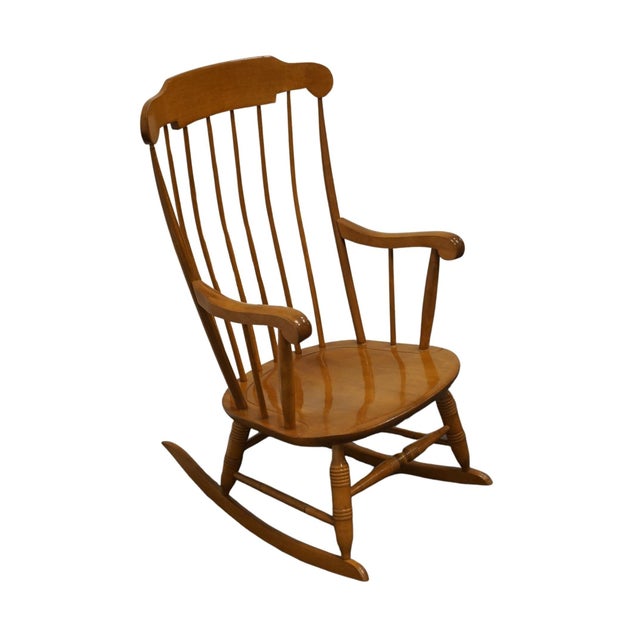 NICHOLS & STONE Solid Hard Rock Maple Colonial Early American Windsor Rocking Chair 40.5" High 24" Wide 28.75" Deep Seat:...