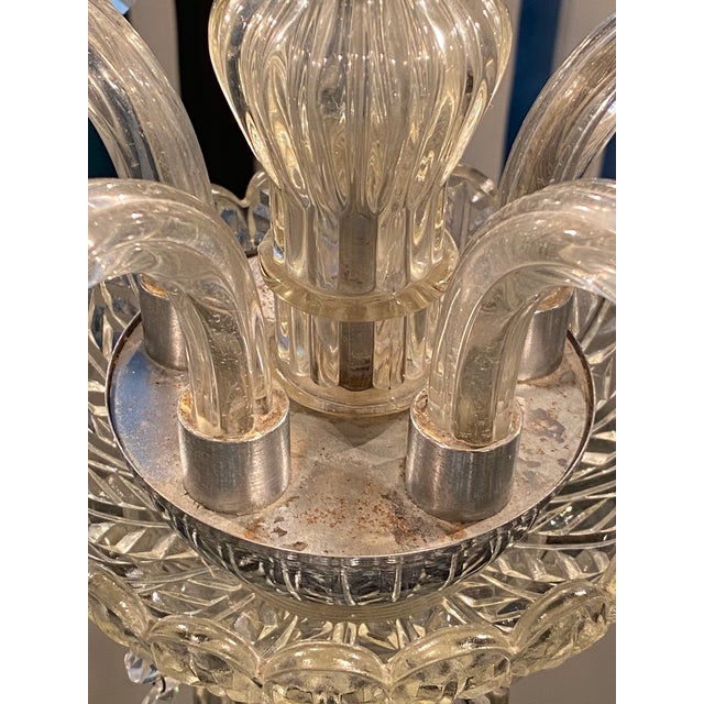 Glass 1950 Cut Crystal Chandelier For Sale - Image 7 of 9