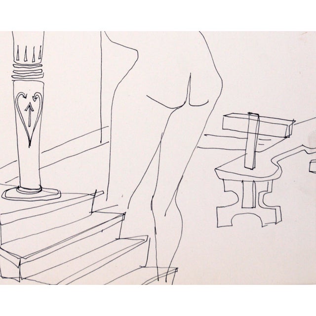 Life Drawing II - Figurative Female Nude in Pen on Paper For Sale - Image 4 of 5