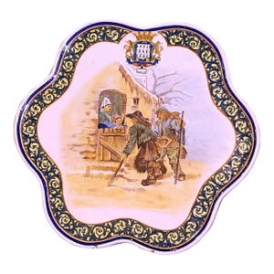 Large 19th Century French Painted Faience Porquier Beau Quimper Serving Platter