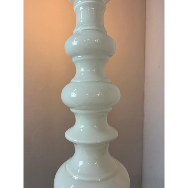 Danish Table Lamp in White Glass For Sale - Image 5 of 11