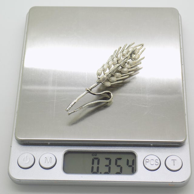 Vintage Italian Handmade Genuine Silver Ear of Wheat Figurine, 1970s For Sale - Image 10 of 12