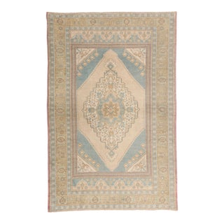 Vintage Turkish Oushak Rug, 04'00 X 06'01 For Sale