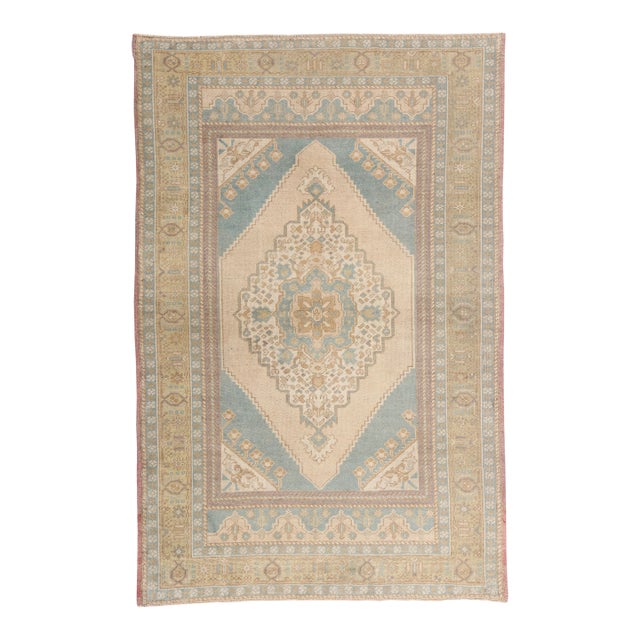 Vintage Turkish Oushak Rug, 04'00 X 06'01 For Sale