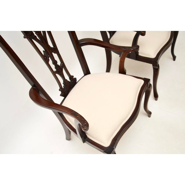 Wood Antique Chippendale Armchairs, 1890s, Set of 2 For Sale - Image 7 of 10