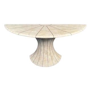 1970s Tessellated Marble Demi Console Table Possibly by Maitland Smith For Sale
