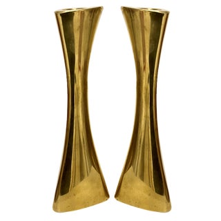 Swedish Brass Candleholders by Karl Erik Ytterberg for BCA Eskilstuna, 1960s, Set of 2 For Sale