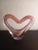 1980s Pink Art Glass Heart Shaped Sculpture For Sale - Image 5 of 7