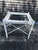 1970s Vintage White Square Thomasville Allegro Faux Bamboo Side Table For Sale - Image 5 of 7