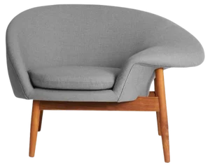 Fried Egg Right Lounge Chair in Grey Melange by Warm Nordic