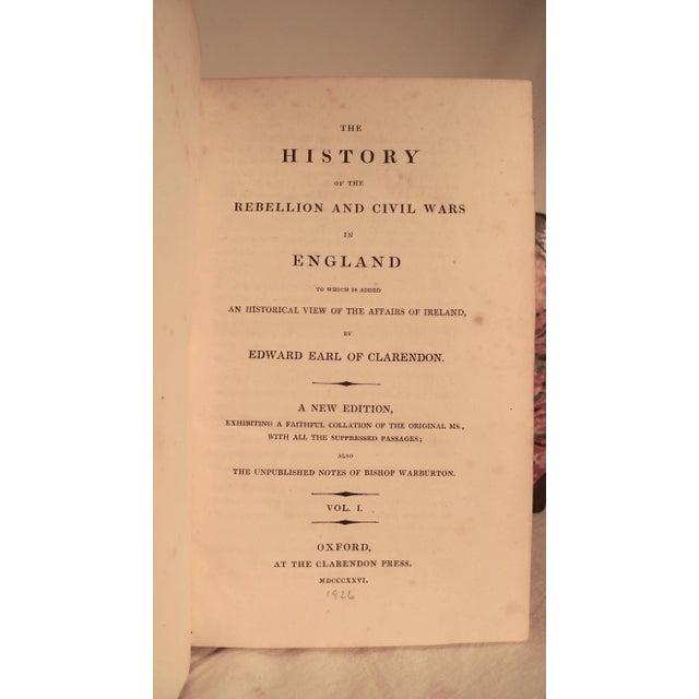 Early 19th Century Early 19th Century Decorative Volume Set, Clarendon's the History of the Rebellion and Civil Wars in England - 8 Books For Sale - Image 5 of 8