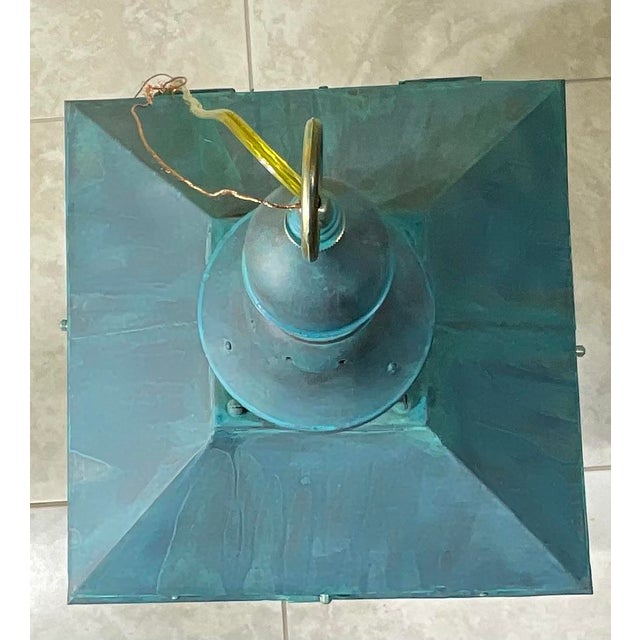 Antique Restored Street Light Converted to Hanging Lantern / Foyer Chandelier For Sale - Image 13 of 15