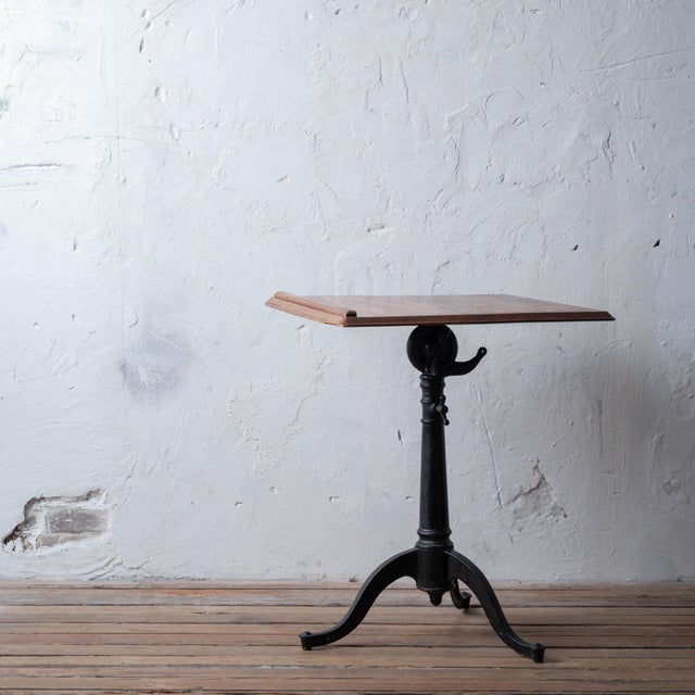 1920s Keuffel & Esser Cast Iron & Oak Drafting Table, 1920s For Sale - Image 5 of 16