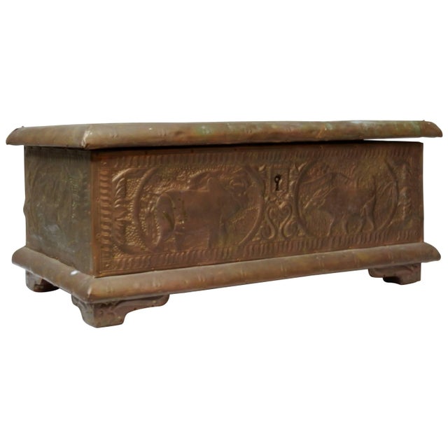 Brown Late 19th Century Copper Covered Cherrywood Box For Sale - Image 8 of 8