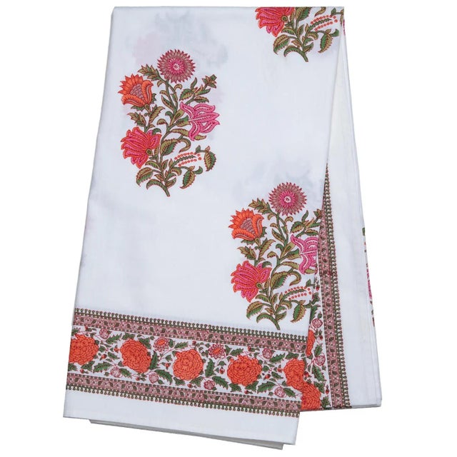 Contemporary Sanya Tablecloth, 4-seat table - Pink & Orange For Sale - Image 3 of 3