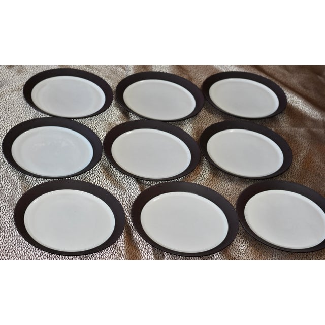 Jens Quistgaard Dansk Flamestone Smooth Brown Dinner Plates X-9 Vintage Dansk Flamestone salad plates designed by Jens...