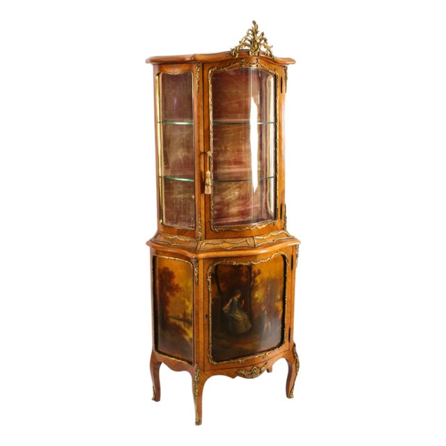 Antique French Vernis Martin Vitrine, 1800s For Sale