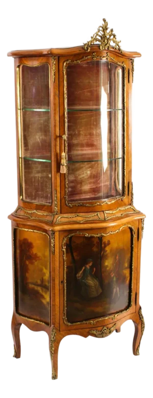 Antique French Vernis Martin Vitrine, 1800s