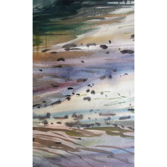 Olive Janis Brekte, The Dam, 1959, Watercolor on Cardboard For Sale - Image 8 of 9