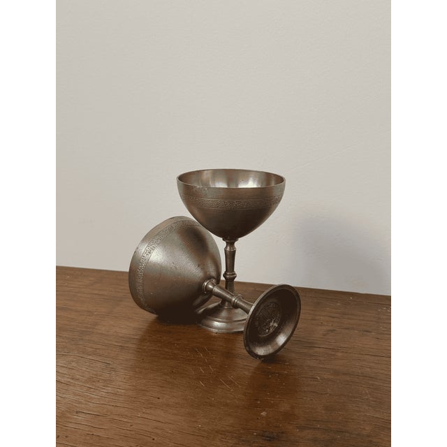 Handcrafted Pewter Goblets by Svenskt Tenn, Set of 2 For Sale - Image 6 of 8