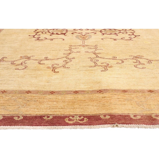 Vintage Pakistani Oushak Rug, 07'01 X 08'09 For Sale - Image 4 of 10