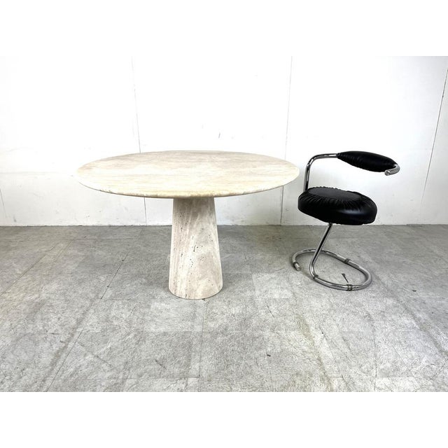 1970s Travertine Dining Table in the style of Angelo Mangiarotti, 1970s For Sale - Image 5 of 11