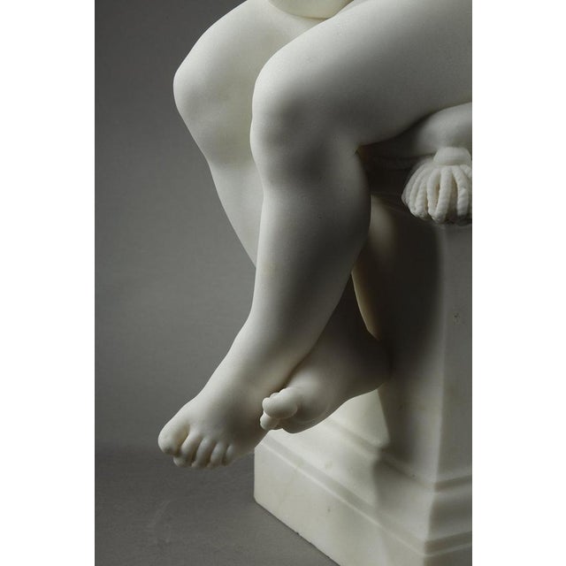 Louis Ernest Barrias, Little Musician, 1880, Carrara Marble For Sale - Image 17 of 18