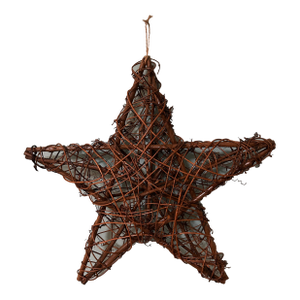 Large Handmade 3 Dimensional Grapevine Varnished Star