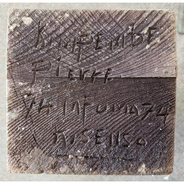 1974 Seated Male Wood Carving by Kimpembe Pierre For Sale In New Orleans - Image 6 of 6