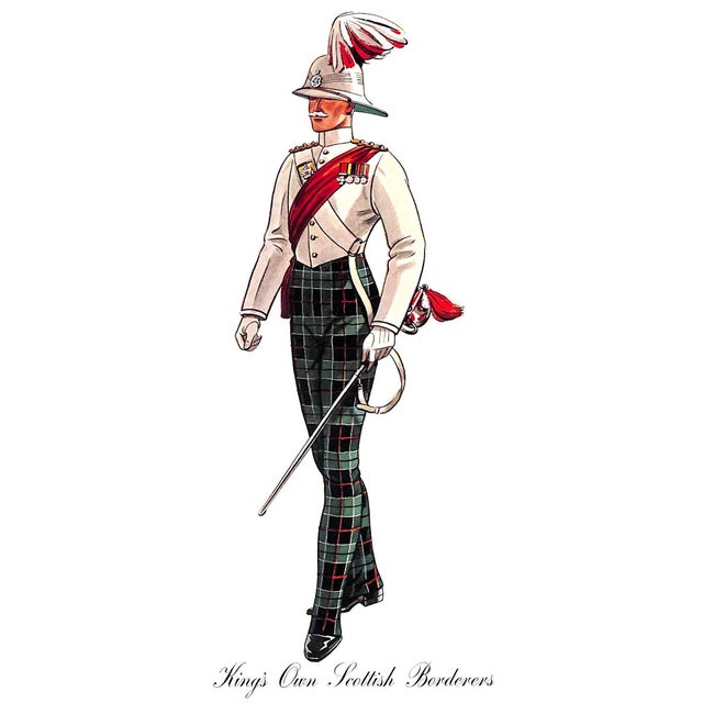 Suitable for framing Print Sz: 12 3/4"H x 9 3/4"W The King's Own Scottish Borderers (KOSBs) was a line infantry regiment...