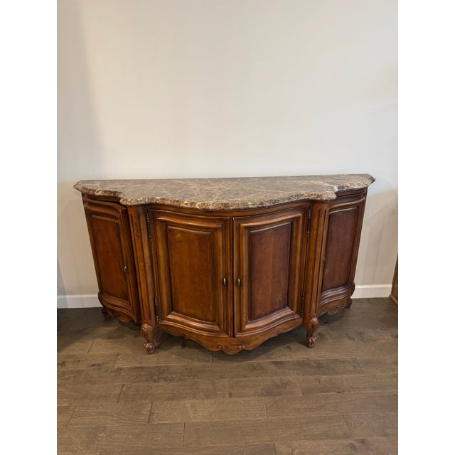 Traditional Century Furniture Coeur De France Credenza With Marble Top For Sale - Image 3 of 9
