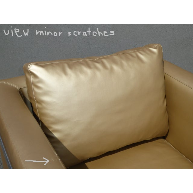 Mid Century Gold Chrome Club Chair Contemporary Modern Style For Sale In Los Angeles - Image 6 of 11