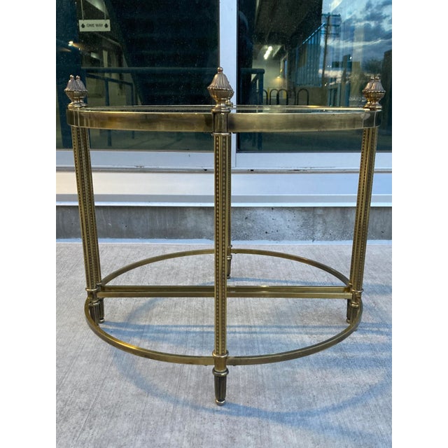 Fine Pair of French Jansen Style Demi-Lune End Tables in Maison Baguès For Sale - Image 11 of 13