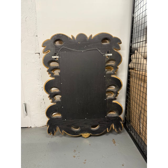 Gold Late 20th Century Ornate Gold Leaf Carved Mirror For Sale - Image 8 of 16