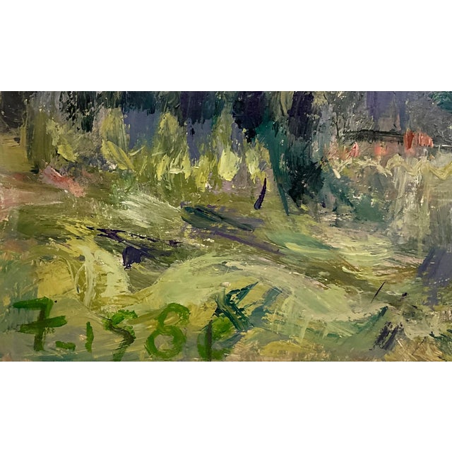 Impressionist Moon Rising Painting by Michael Forster 1980, Framed For Sale - Image 3 of 4