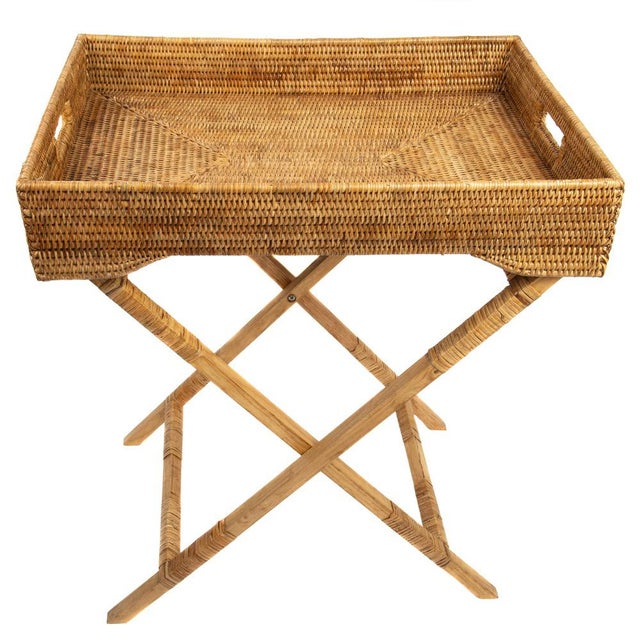 Brown Artifacts Rattan Butler Tray Table in Honey Brown - 25.5" For Sale - Image 8 of 8