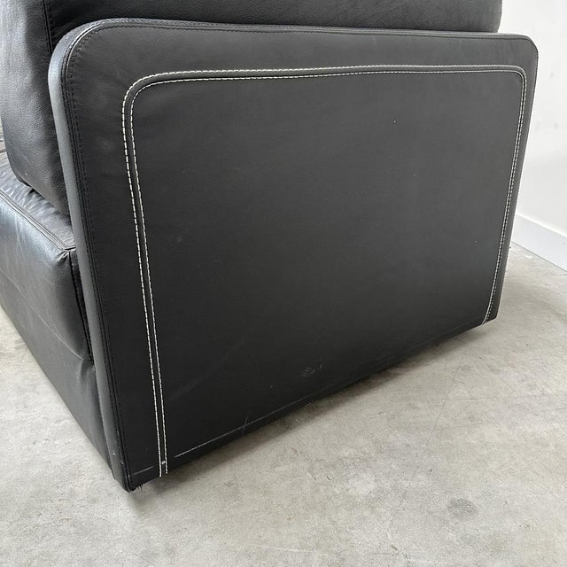 Black Modular Lounge Set in Black Leather, 1970s, Set of 5 For Sale - Image 8 of 11