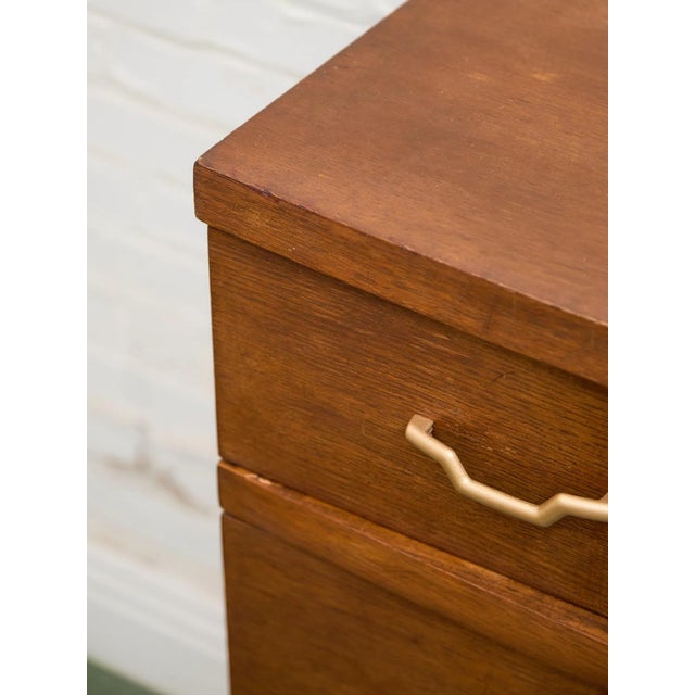 Four Drawer 1950s High Boy With Gold Hardware For Sale In Los Angeles - Image 6 of 11