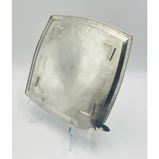 Emilia Castillo Silverplated Butterfly Tray With Stone Inlay, Taxco For Sale - Image 10 of 16