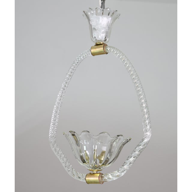 Petite Art Deco Pendant Chandelier by Ercole Barovier, 1940s For Sale - Image 17 of 18