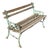 1900-1909 Victorian Cast Iron and Wooden Lath Garden Bench With Vine Leaf Detail For Sale