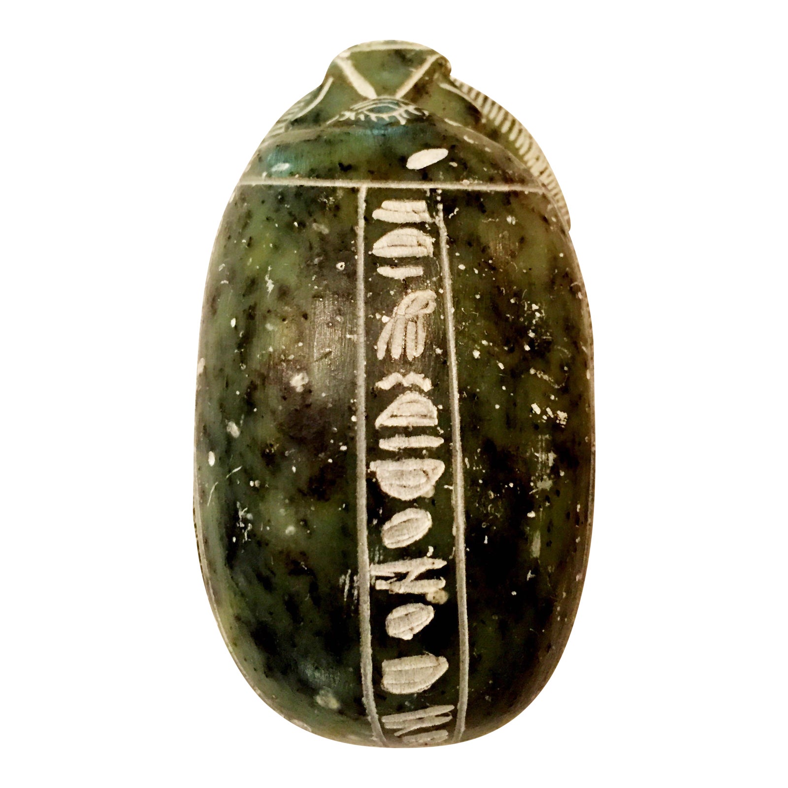 Hand Carved Soapstone Scarab With Hieroglyphics Chairish