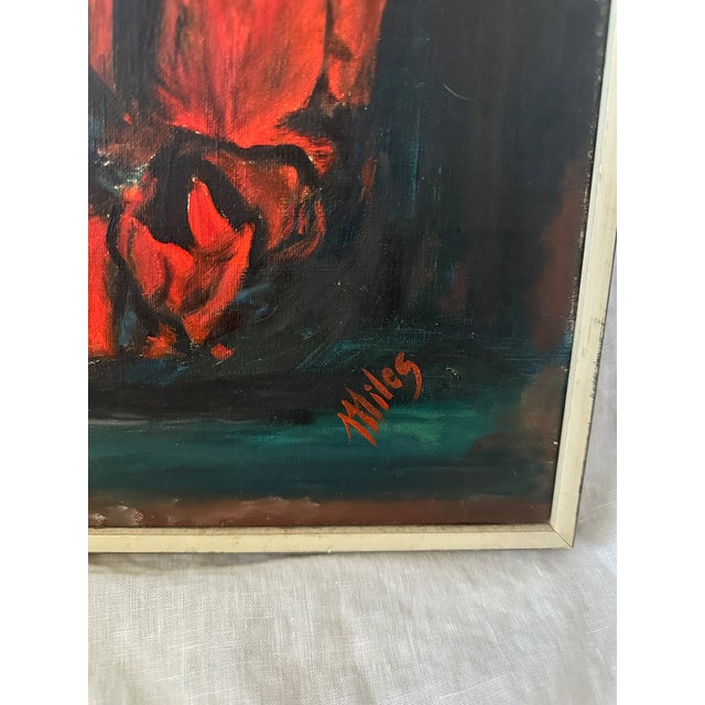 This French acrylic paint on canvas in original frame, is a reproduction of a famous painting by Georges Rouault., whose...