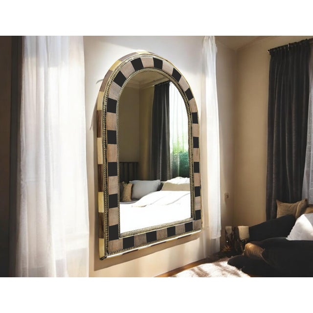 Wood Moroccan Arched Mirror For Sale - Image 7 of 8
