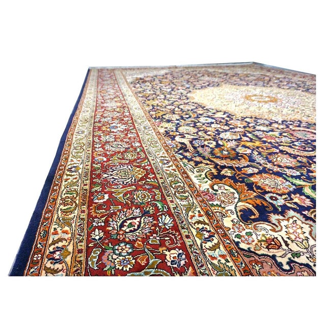 Antique Persian Tabriz 10 x 16 Ivory & Brown Handmade Area Rug #1143508 For Sale - Image 11 of 15