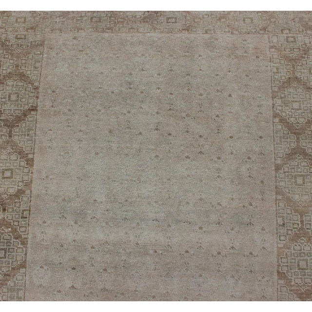 Floral All-Over Medallion Vintage Turkish Oushak Runner With Faded Color Palette For Sale - Image 9 of 13