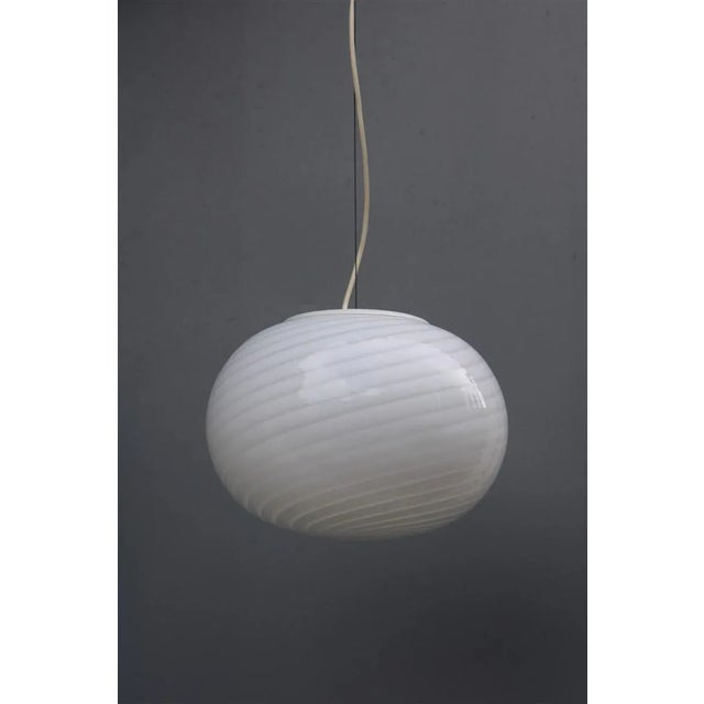 Spiral White Egg Ceiling Lamp from De Majo, 1970s For Sale - Image 9 of 10