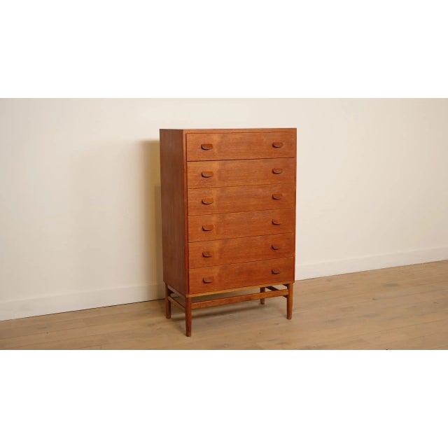 This cool vintage chest of drawers comes from denmark and was designed by poul volther for fdb møbler, it is type f17. The...