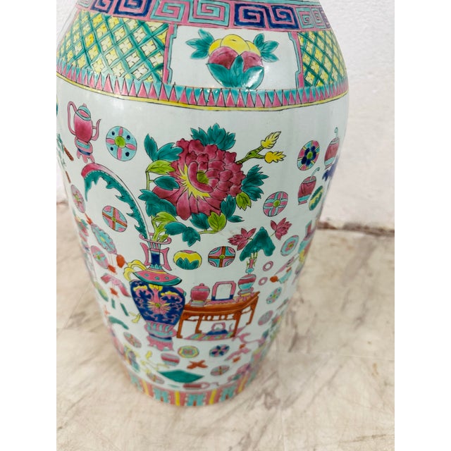 Large Vintage Chinoiserie Vase For Sale - Image 9 of 9