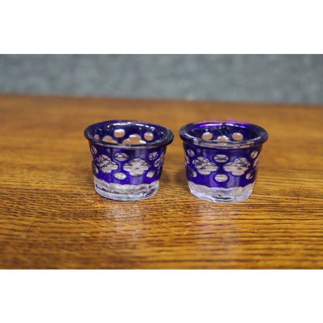 Late 19th Century Double Salt Cellar With Cobalt Blue Glass Liners, Rococo Revival For Sale - Image 12 of 13